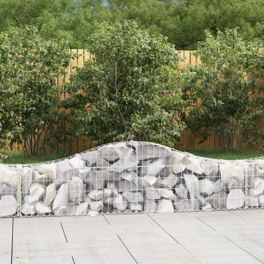 vidaXL Oblúkový gabionový kôš 4 ks 200x30x40/60 cm pozinkované železo