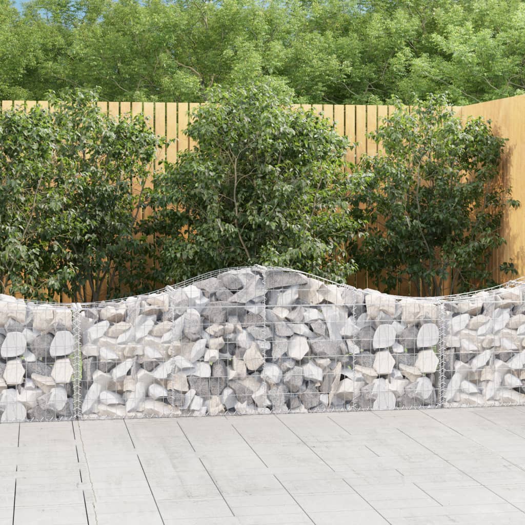 vidaXL Oblúkový gabionový kôš 11 ks 200x30x60/80 cm pozinkované železo