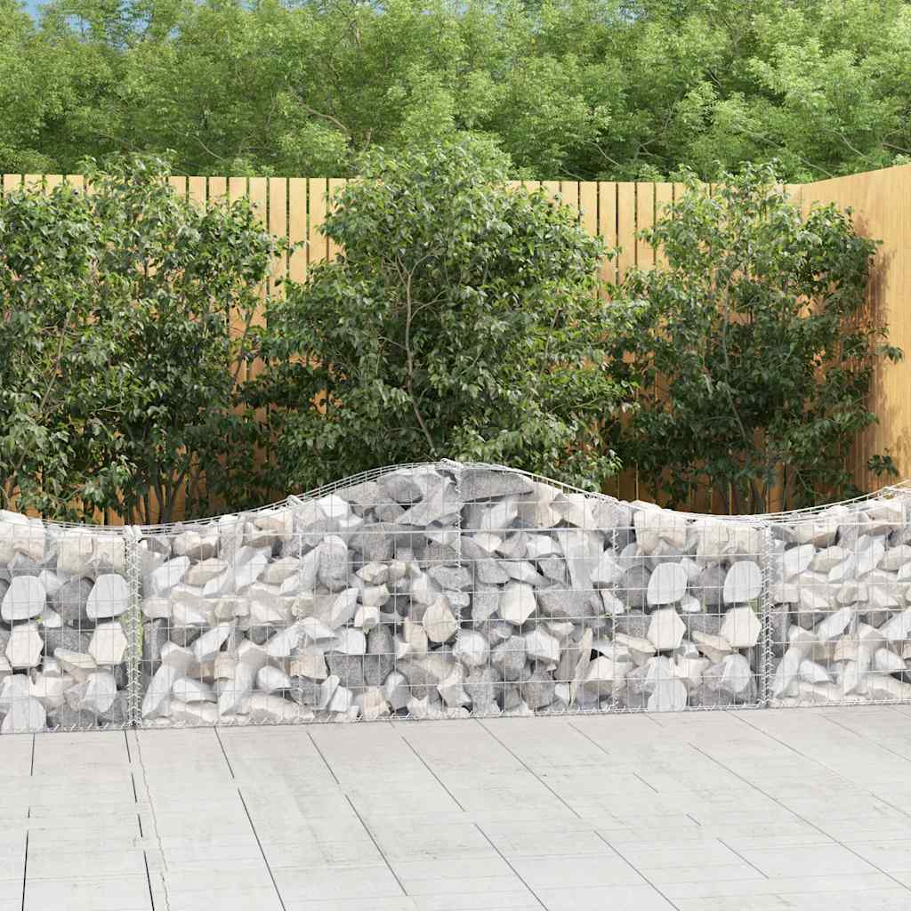 vidaXL Oblúkový gabionový kôš 3 ks 200x30x60/80 cm pozinkované železo