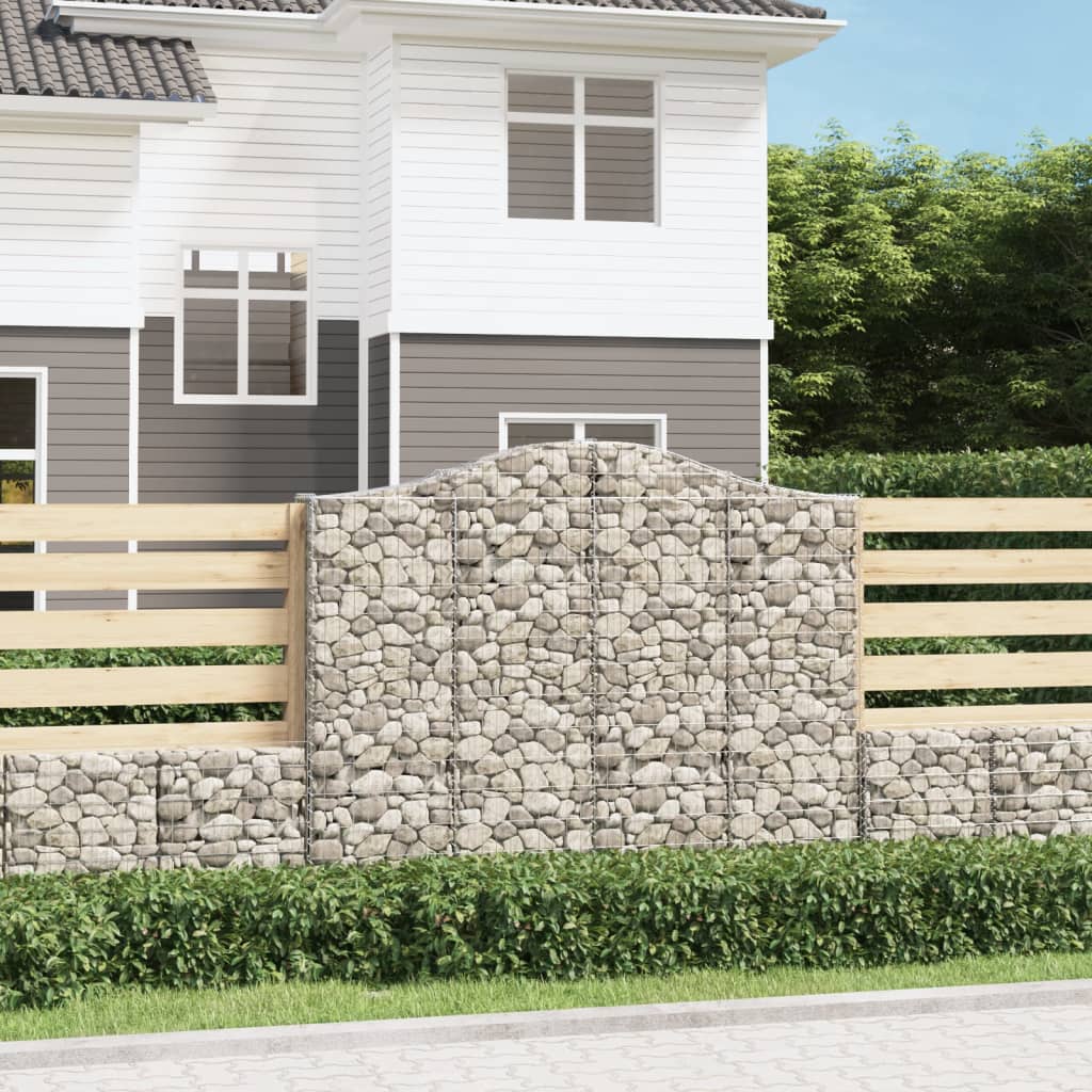 vidaXL Oblúkové gabiónové koše 10 ks 200x30x160/180 pozinkované železo