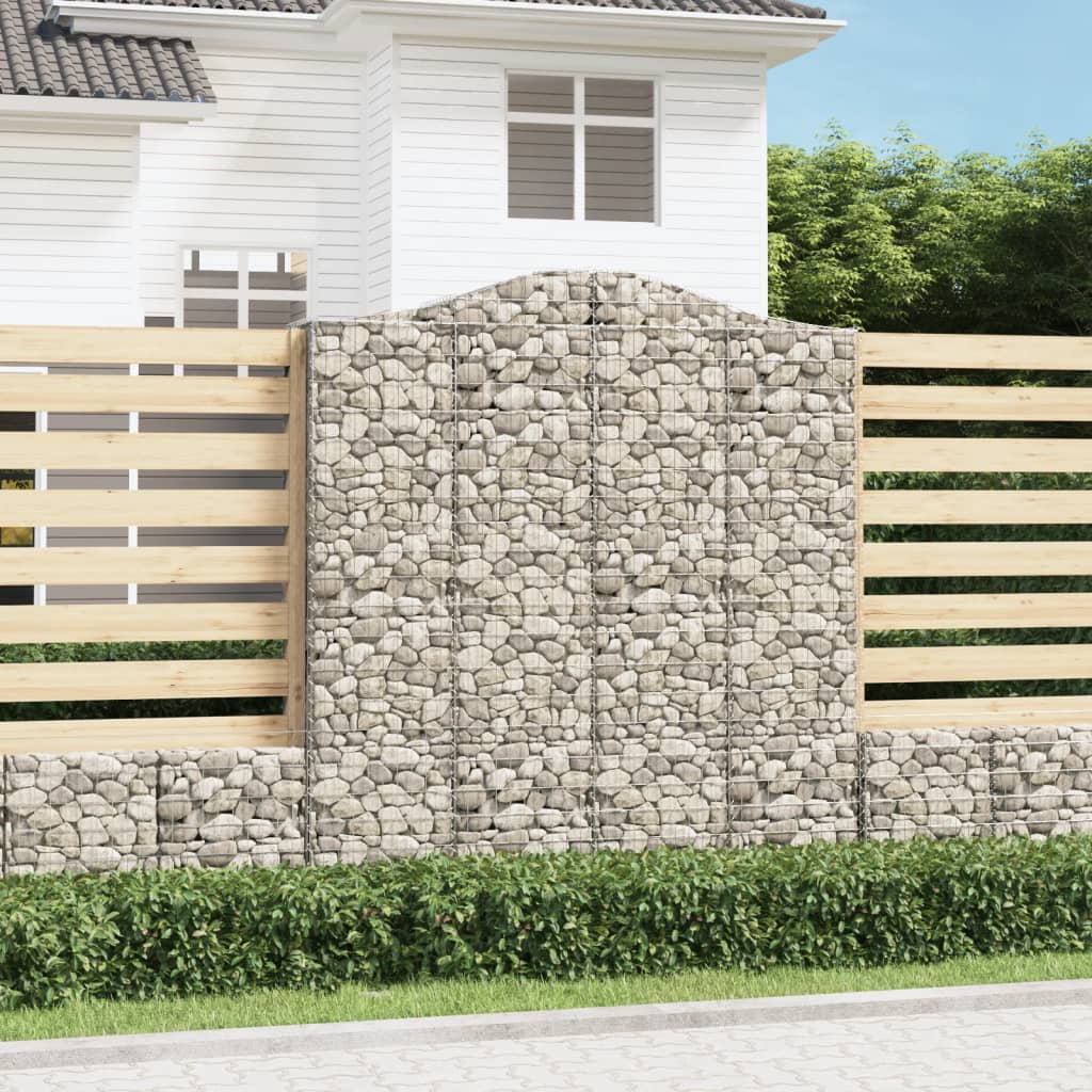 vidaXL Oblúkový gabionový kôš 3 ks 200x30x220/240cm pozinkované železo