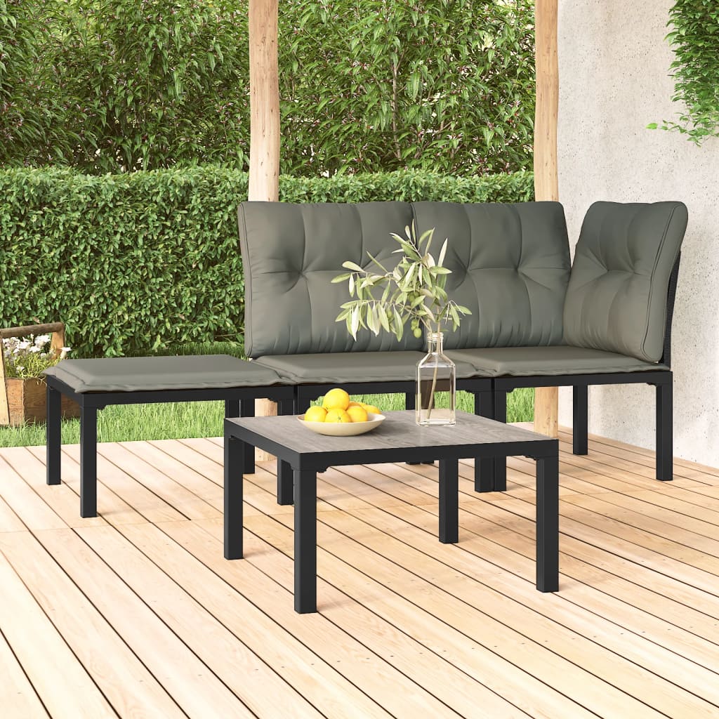 vidaXL Záhradný konferenčný stolík sivý 55x55x31 cm DPC a oceľ