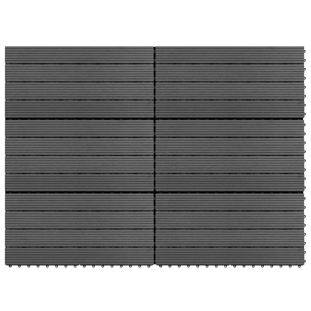 vidaXL WPC dlaždice 60x30 cm 6 ks, 1m², sivé