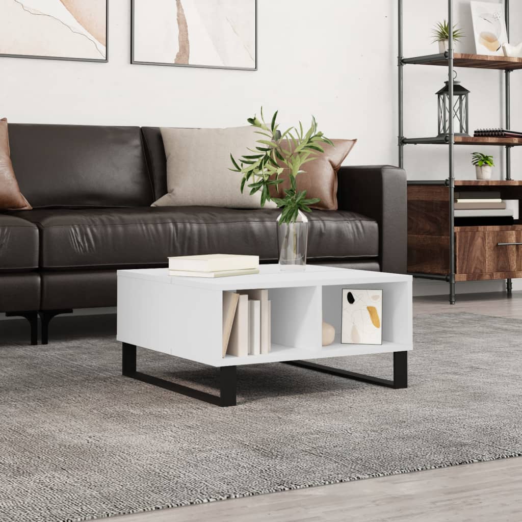 vidaXL Konferenčný stolík biely 60x60x30 cm kompozitné drevo