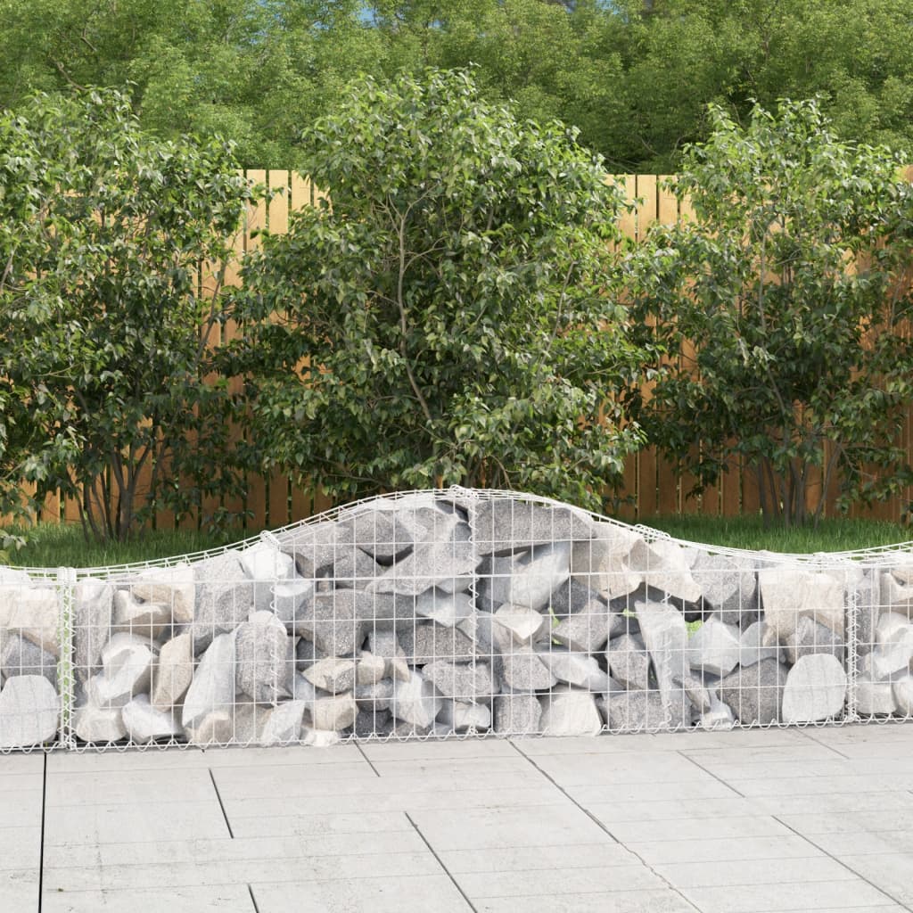 vidaXL Oblúkový gabionový kôš 6 ks 200x30x40/60 cm pozinkované železo