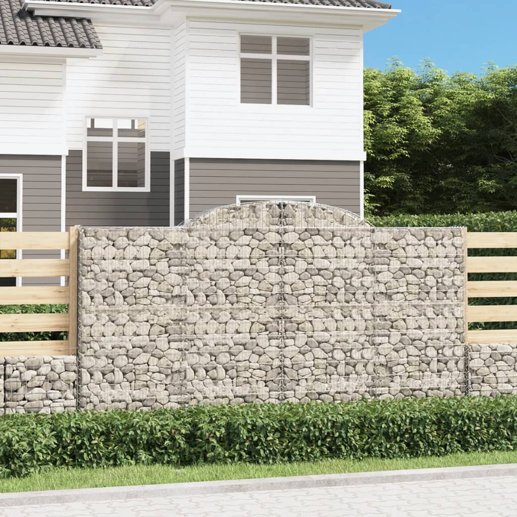 vidaXL Oblúkové gabiónové koše 3ks 300x30x160/180cm pozinkované železo