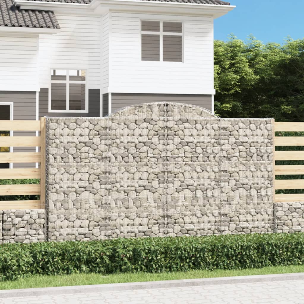 vidaXL Oblúkové gabiónové koše 3ks 300x30x180/200cm pozinkované železo