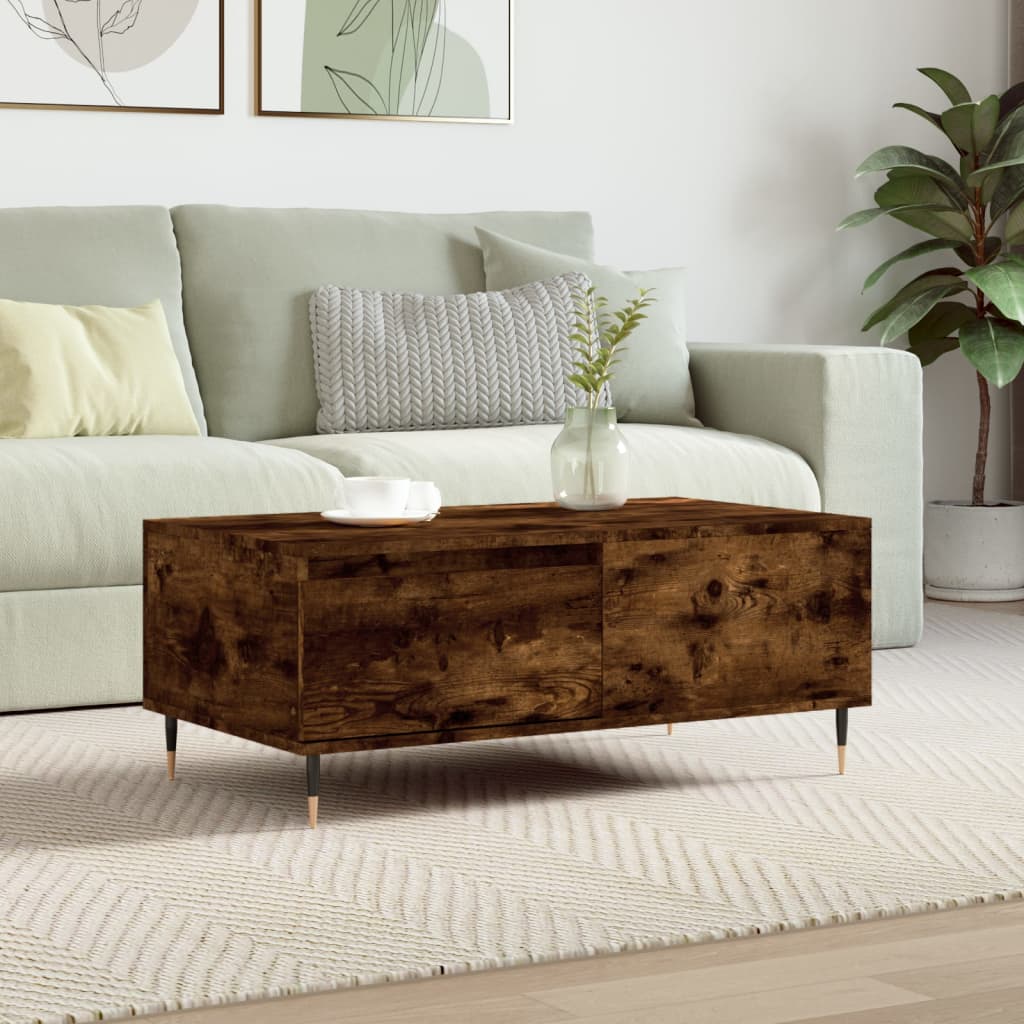 vidaXL Konferenčný stolík dymový dub 90x50x36,5 cm spracované drevo