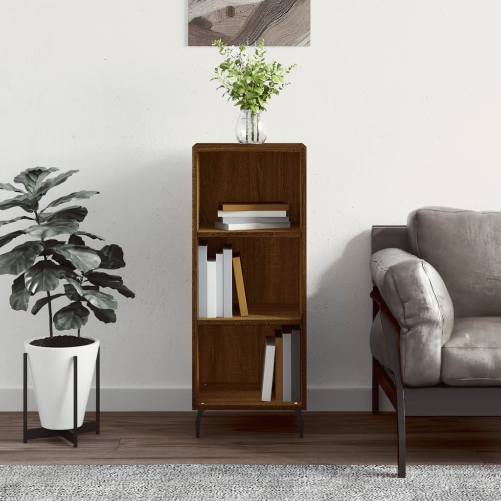 vidaXL Komoda hnedý dub 34,5x32,5x90 cm kompozitné drevo