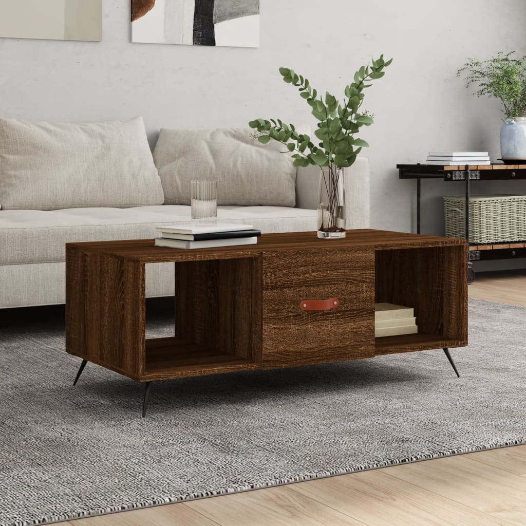 vidaXL Konferenčný stolík hnedý dub 102x50x40 cm kompozitné drevo