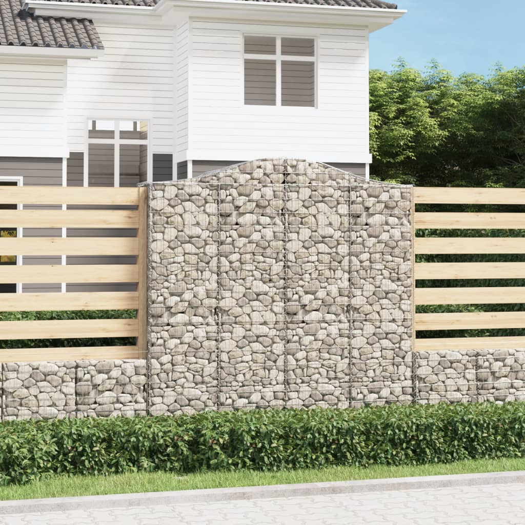 vidaXL Oblúkový gabionový kôš 7 ks 200x50x200/220cm pozinkované železo