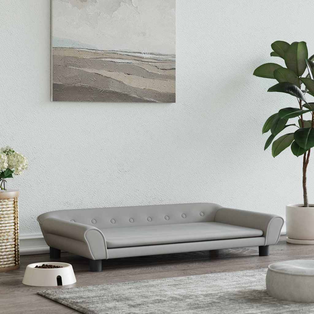 vidaXL Posteľ pre psa bledosivá 100x50x21 cm zamat