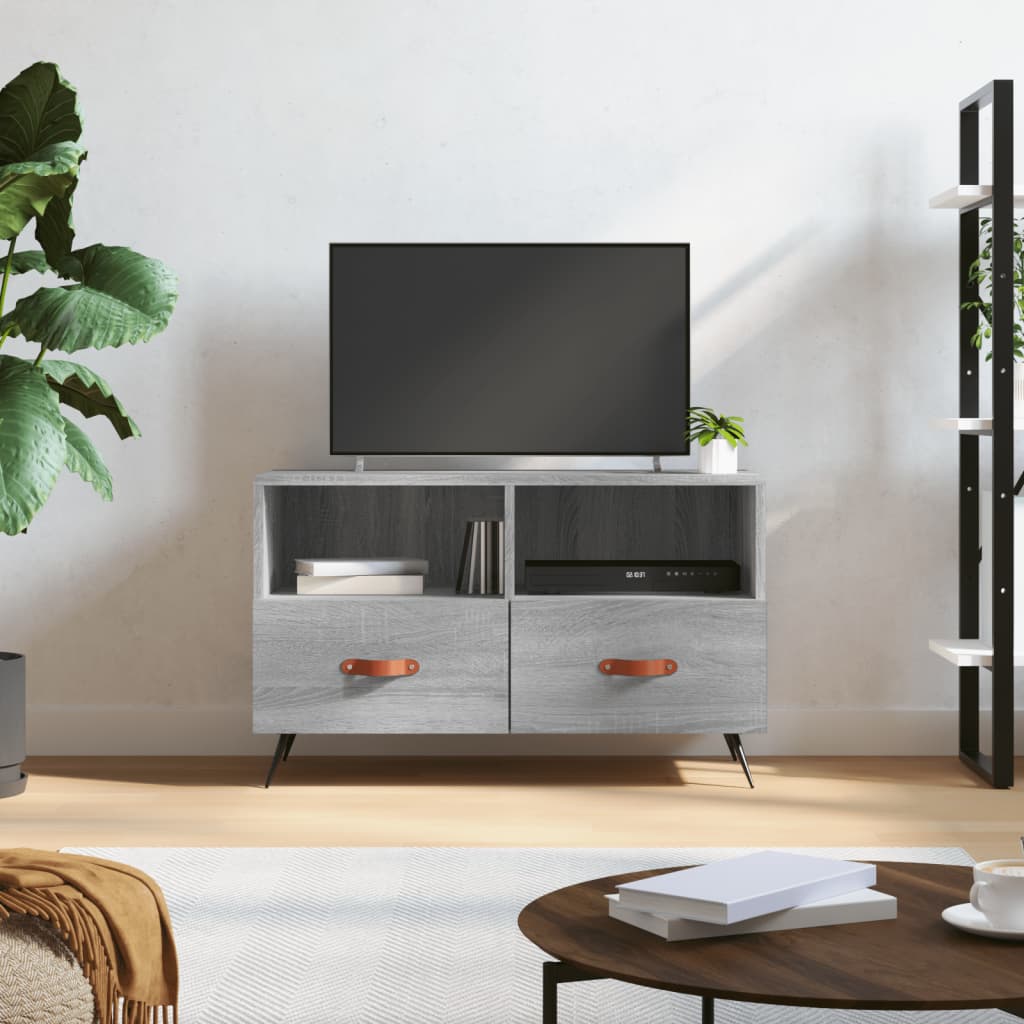 vidaXL TV skrinka sivý dub sonoma 80x36x50 cm spracované drevo