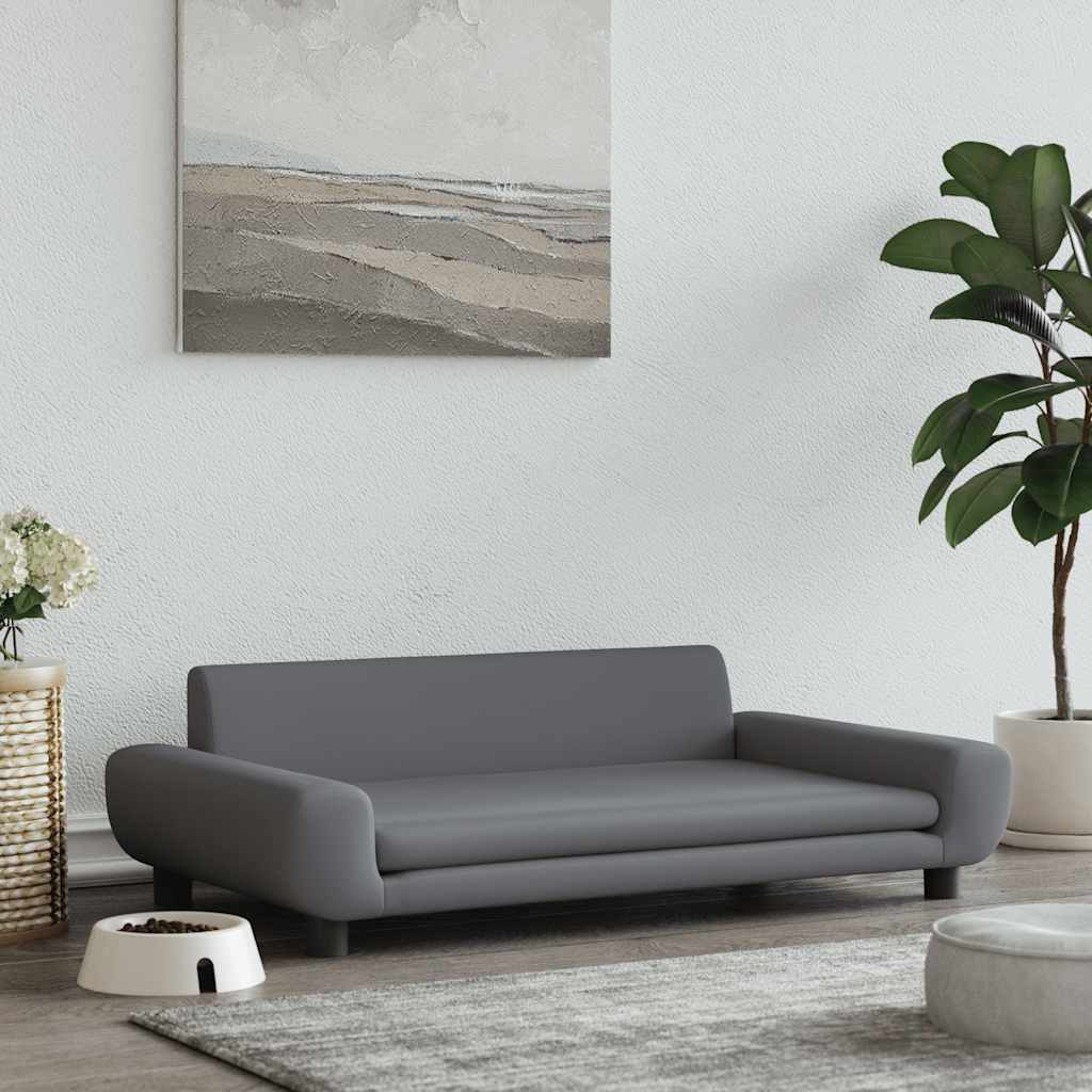 vidaXL Posteľ pre psa tmavosivá 100x54x33 cm zamat