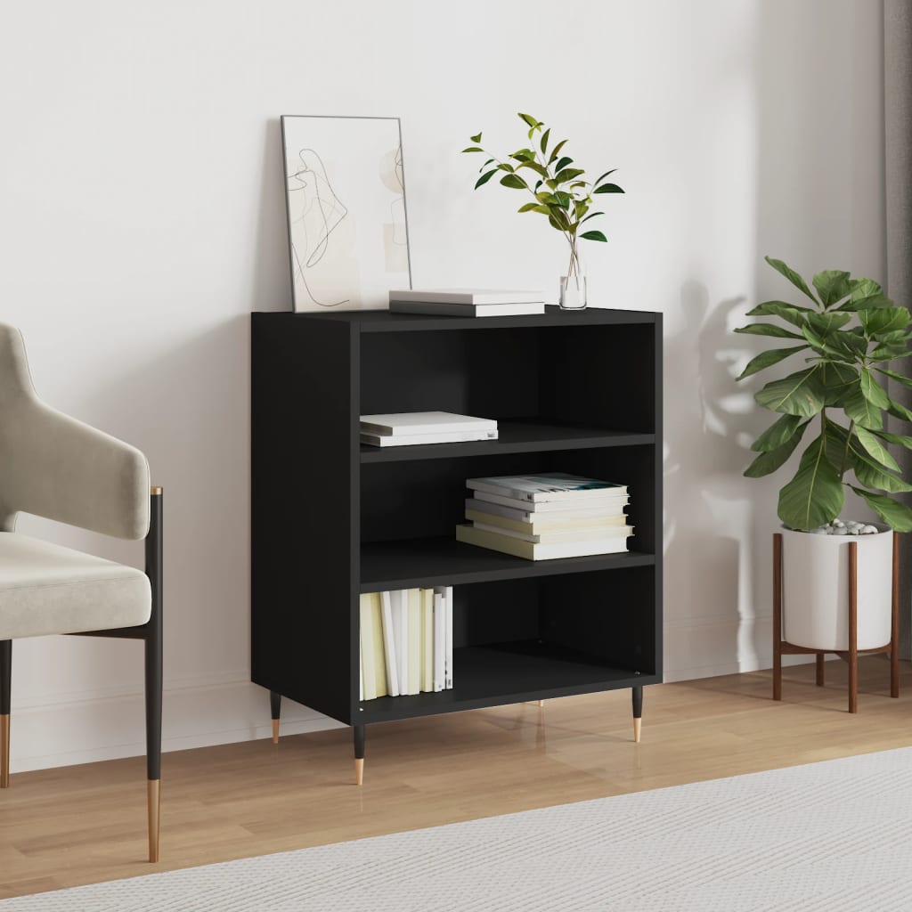 vidaXL Komoda čierna 57x35x70 cm kompozitné drevo