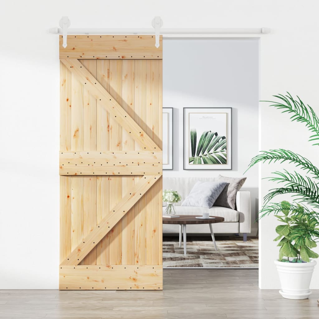 vidaXL Posuvné dvere so sadou kovania 85x210 cm borovicový masív