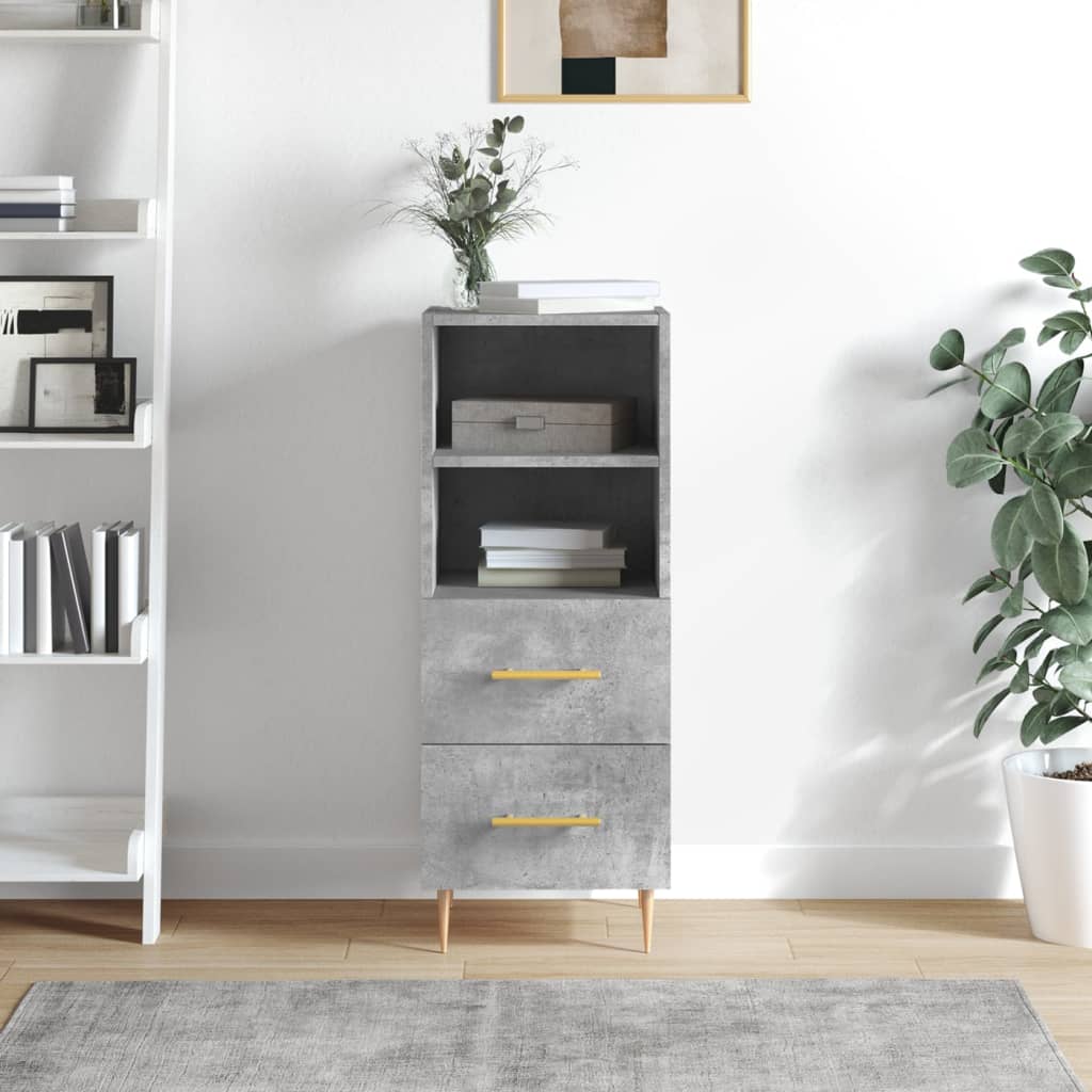 vidaXL Komoda betónovo sivá 34,5x34x90 cm spracované drevo