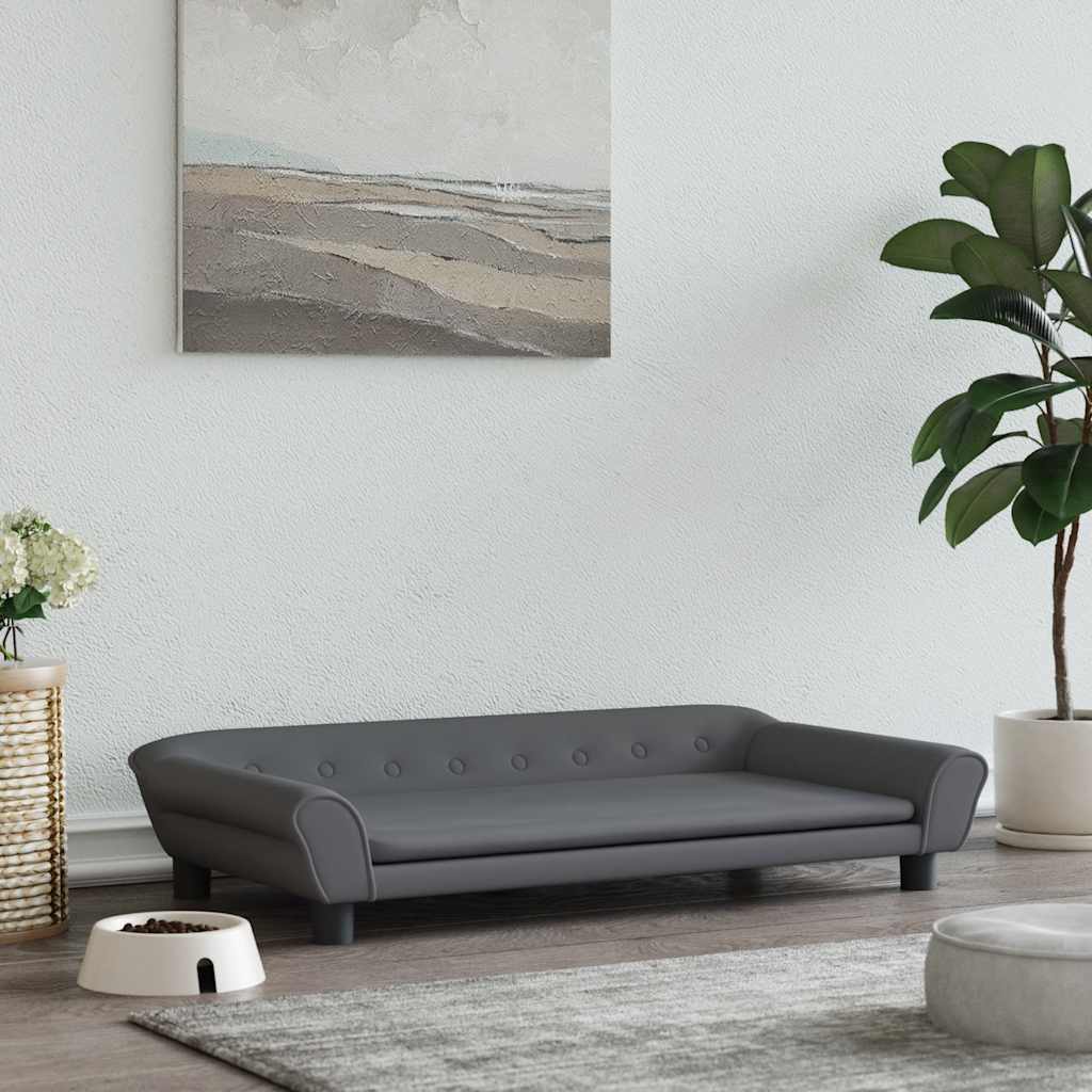 vidaXL Posteľ pre psa tmavosivá 100x50x21 cm zamat