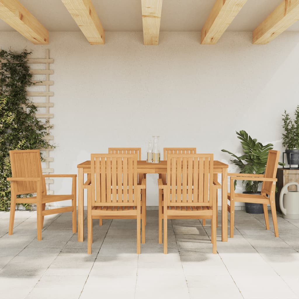 vidaXL Stohovateľné záhradné stoličky 6 ks 56,5x57,5x91 cm masívny tík