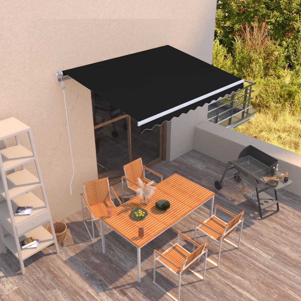 vidaXL Automatická zaťahovacia markíza 300x250 cm antracitová