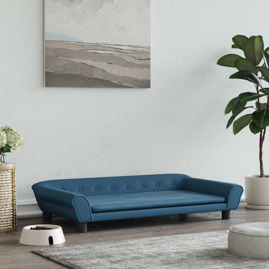 vidaXL Pelech pre psa modrý 100x50x21 cm zamat