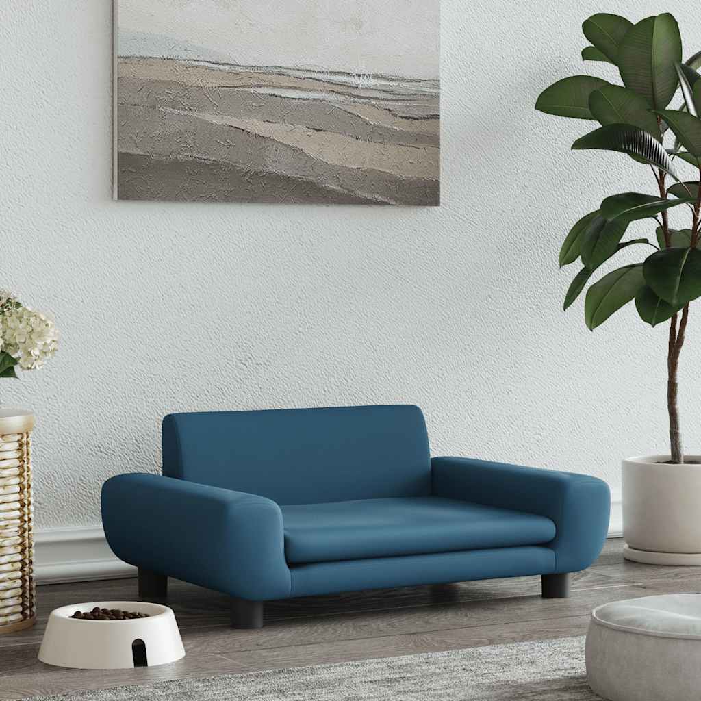 vidaXL Posteľ pre psa, modrý 70x45x33 cm, zamat
