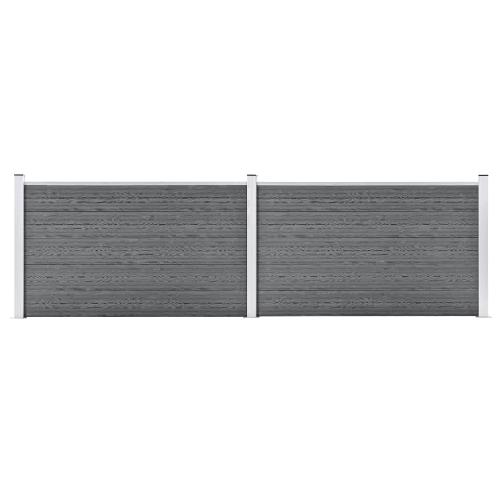 vidaXL Záhradný plot, WPC 353x106 cm, sivý