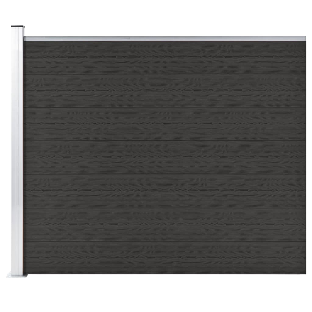 vidaXL Plotový panel WPC 175x146 cm čierny