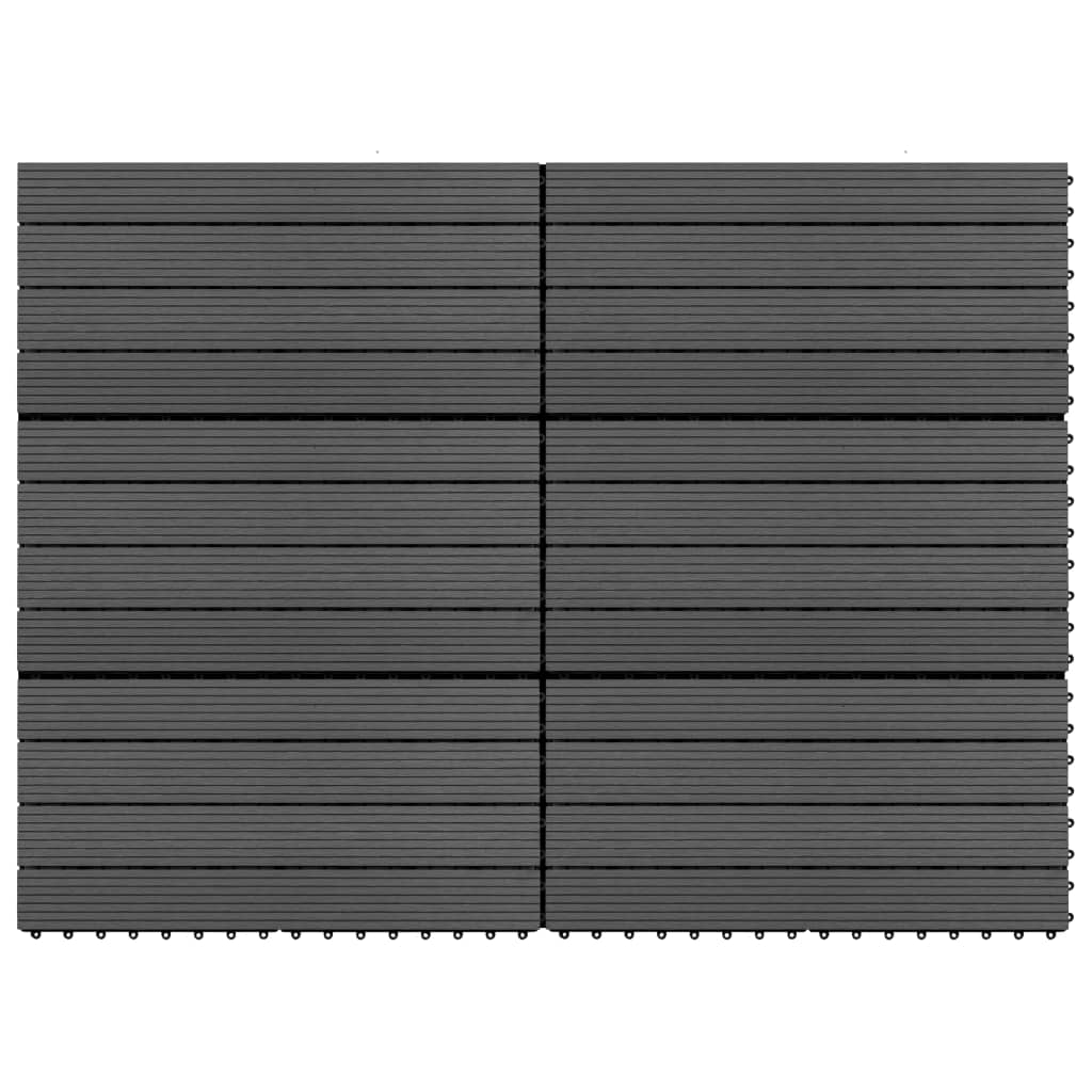 vidaXL Podlahové dlaždice 6 ks 60x30 cm 1,08 m² čierne