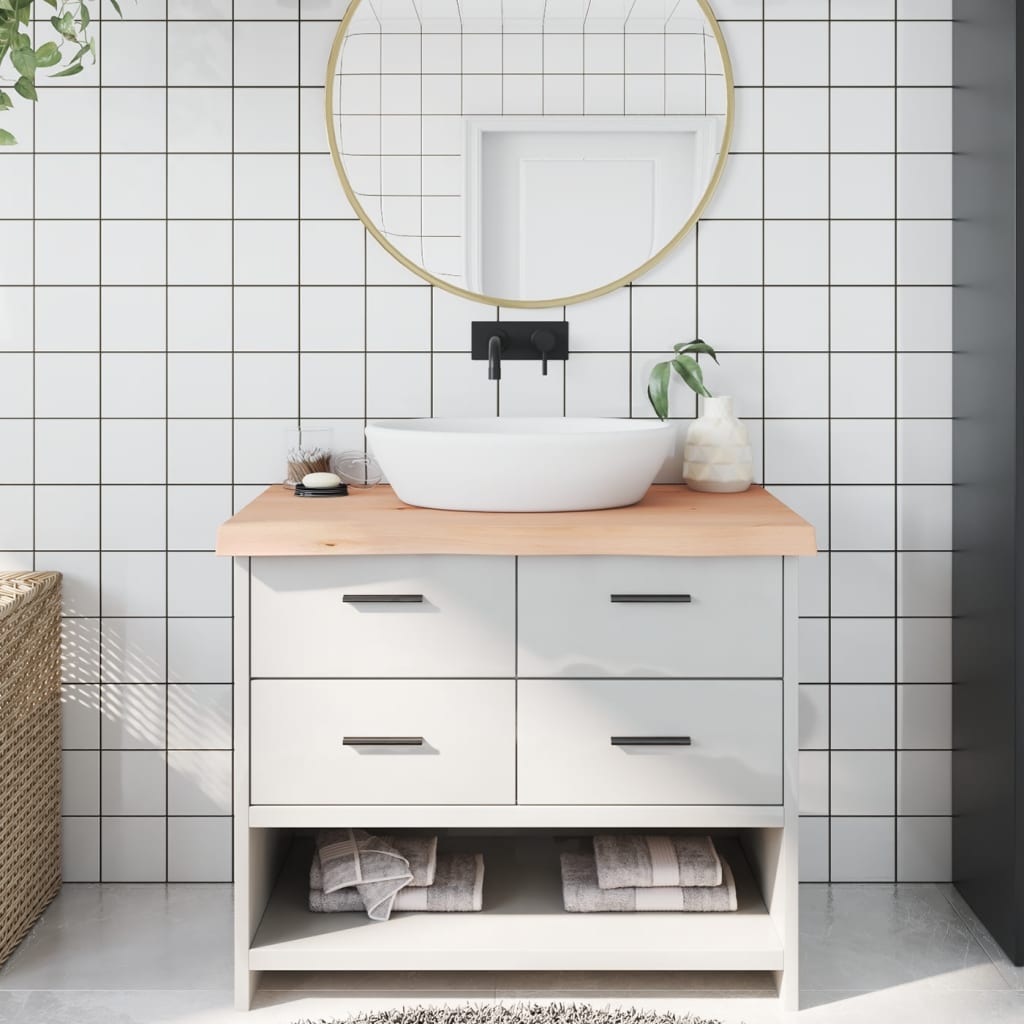 vidaXL Kúpeľňová doska 100x50x(2-6) cm neošetrený masív