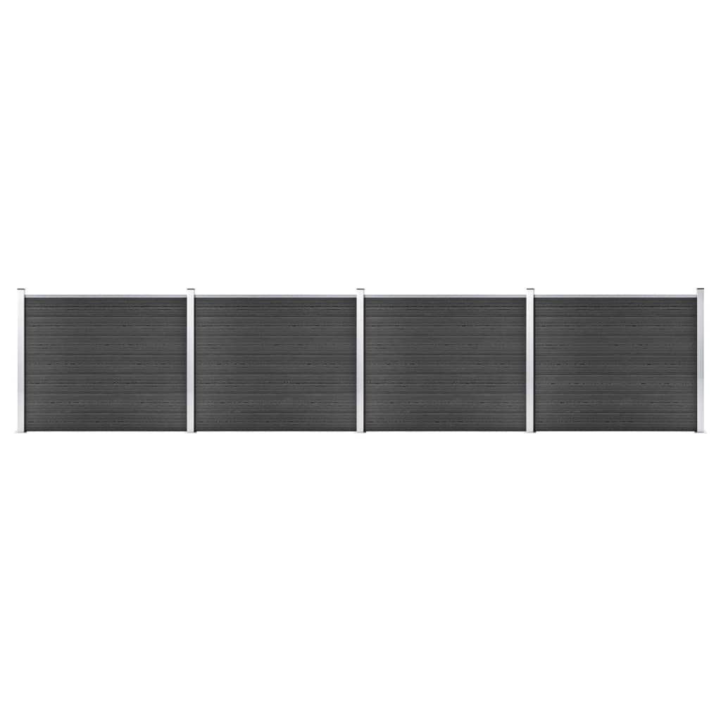 vidaXL Sada plotových panelov WPC 699x146 cm sivá