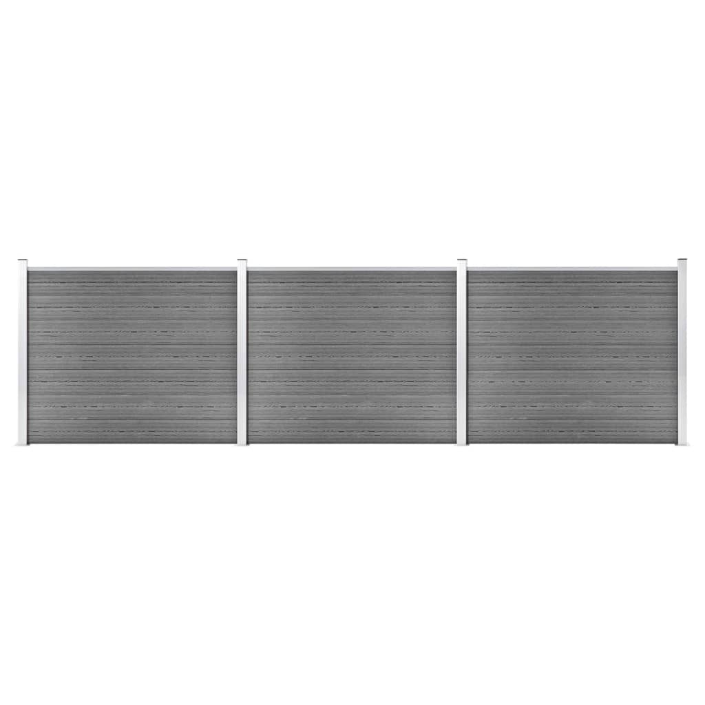 vidaXL Sada plotových panelov WPC 526x146 cm sivá