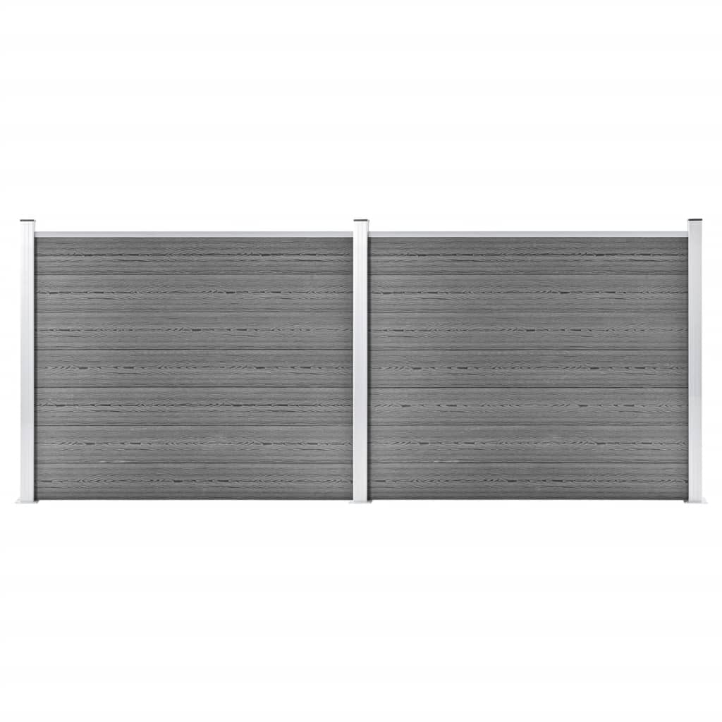vidaXL Sada plotových panelov WPC 353x146 cm sivá