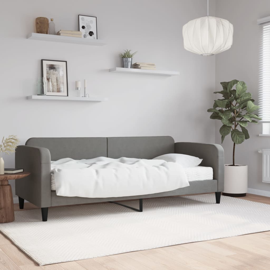 vidaXL Denná posteľ s matracom tmavosivá 80x200 cm látka