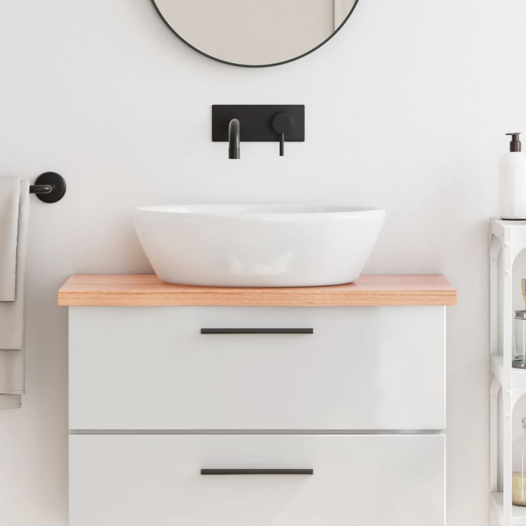 vidaXL Kúpeľňová doska bledohnedá 80x40x(2-4) cm ošetrený masív