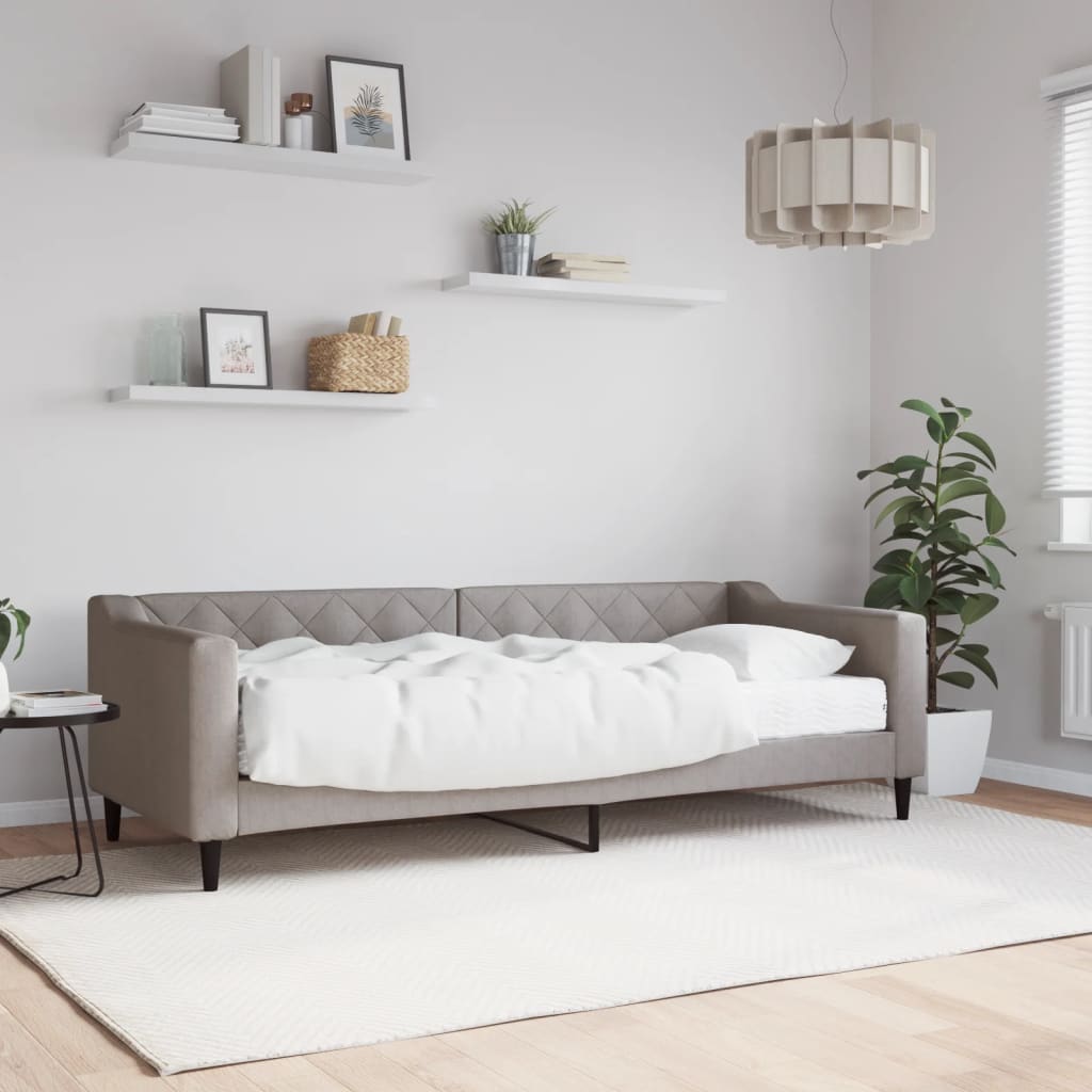 vidaXL Denná posteľ s matracom sivohnedá 80x200 cm látka
