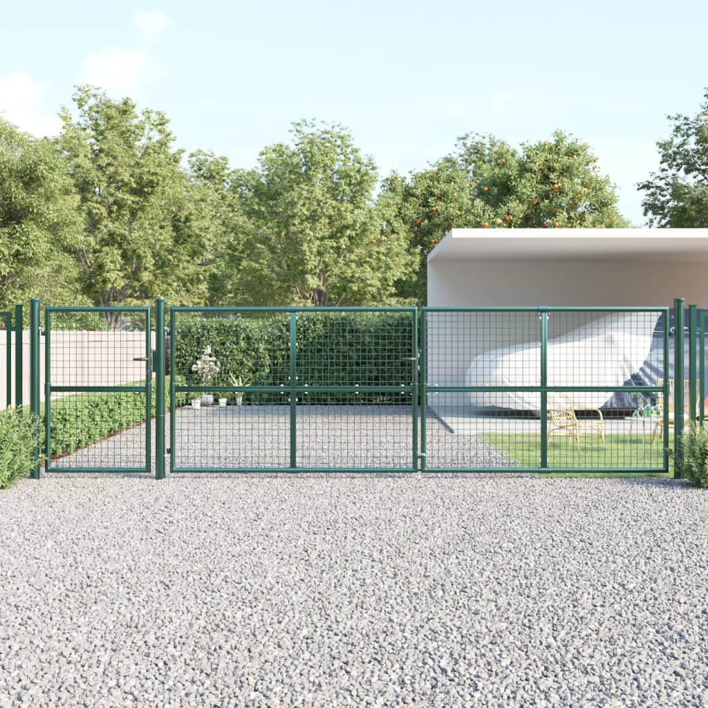 vidaXL Záhradná brána so sieťoviny zelená 500x175 cm pozinkovaná oceľ