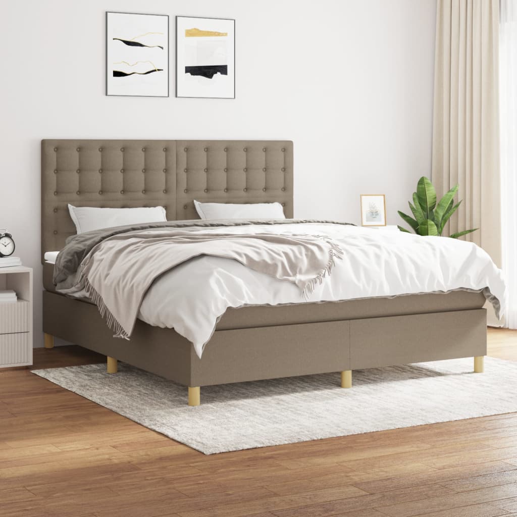 vidaXL Posteľný rám boxspring s matracom sivohned 160x200 cm látka