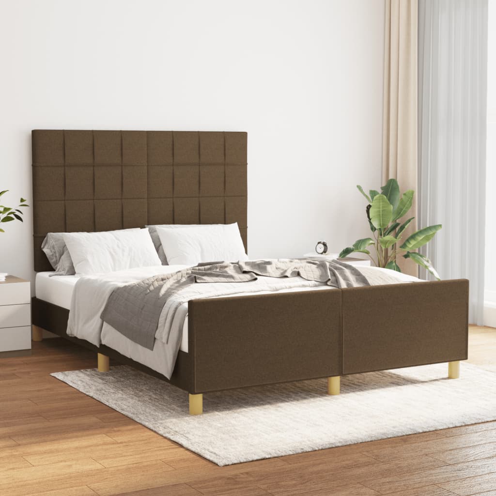 vidaXL Posteľ bez matraca tmavohnedá 140x190 cm látka