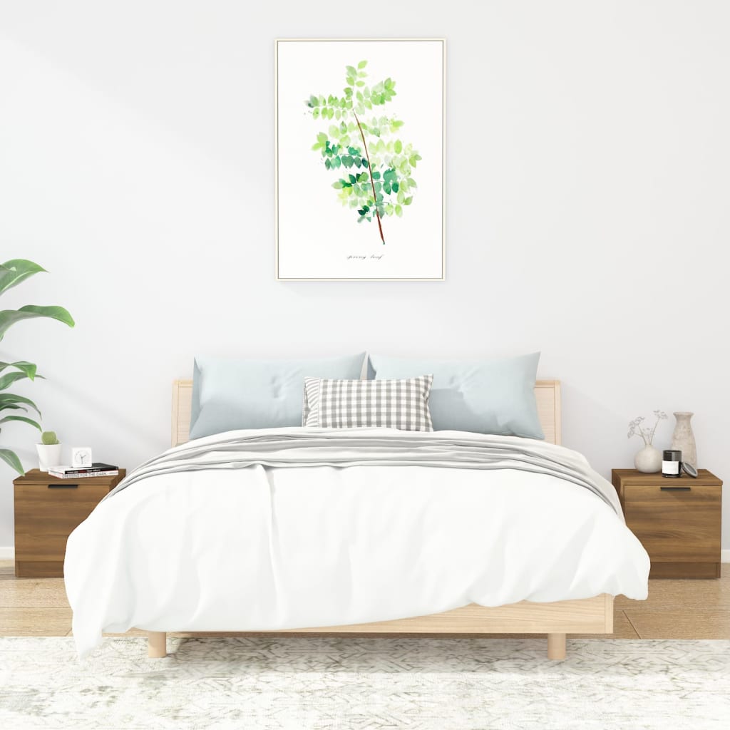 vidaXL Nočné stolíky 2 ks hnedý dub 40x39x40 cm