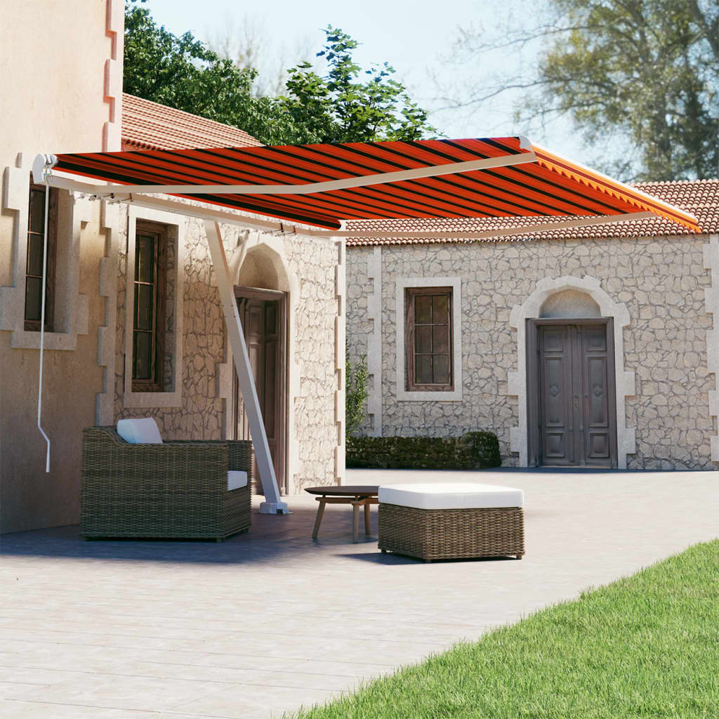 vidaXL Voľne stojaca ručne zaťahovacia markíza 450x300cm oranžovohnedá