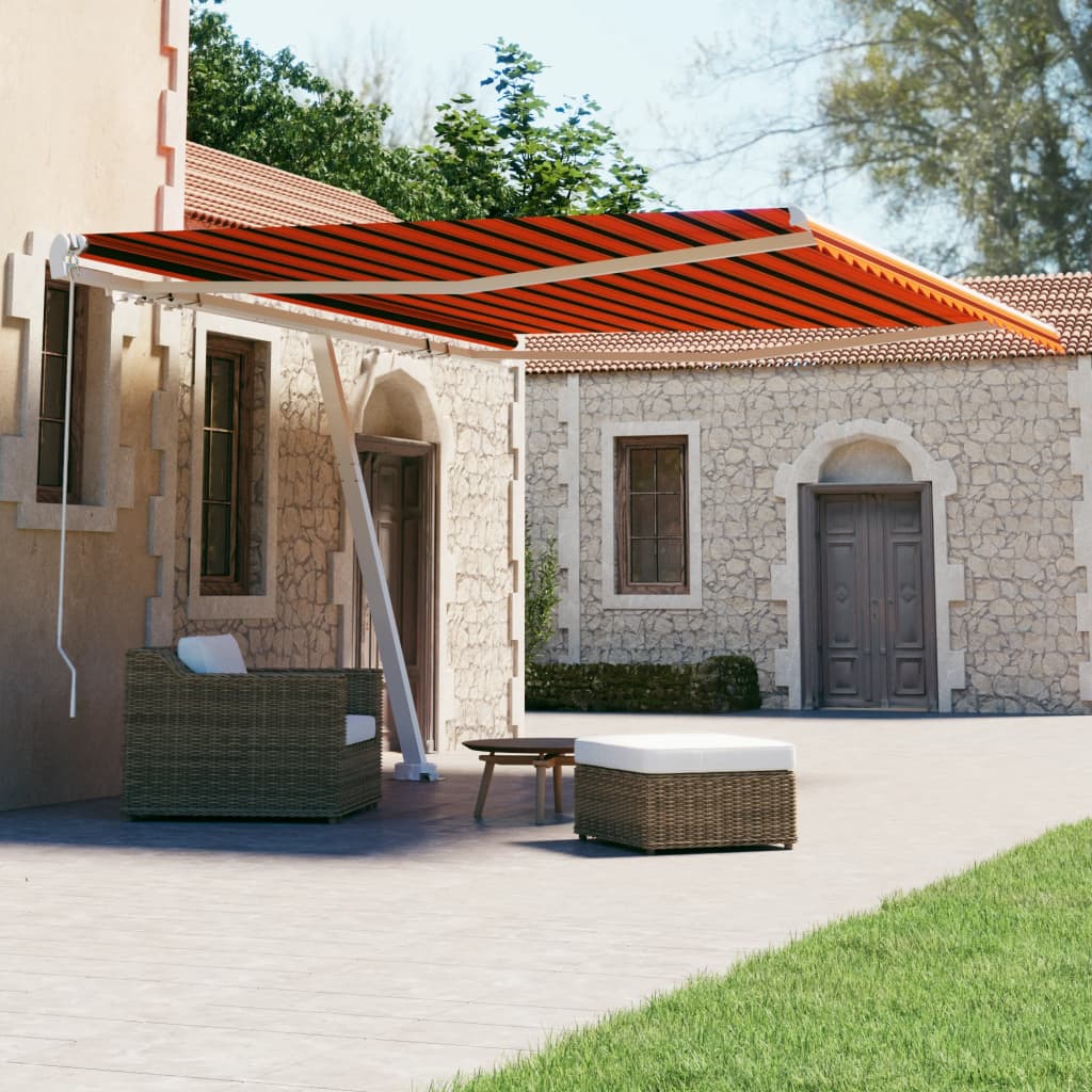 vidaXL Voľne stojaca ručne zaťahovacia markíza 400x300cm oranžovohnedá