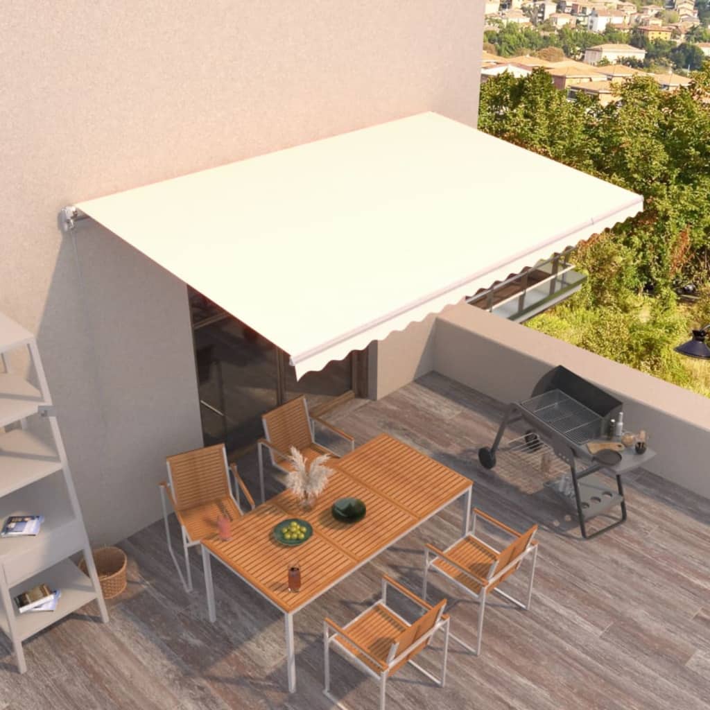 vidaXL Ručne zaťahovacia markíza 500x350 cm krémová