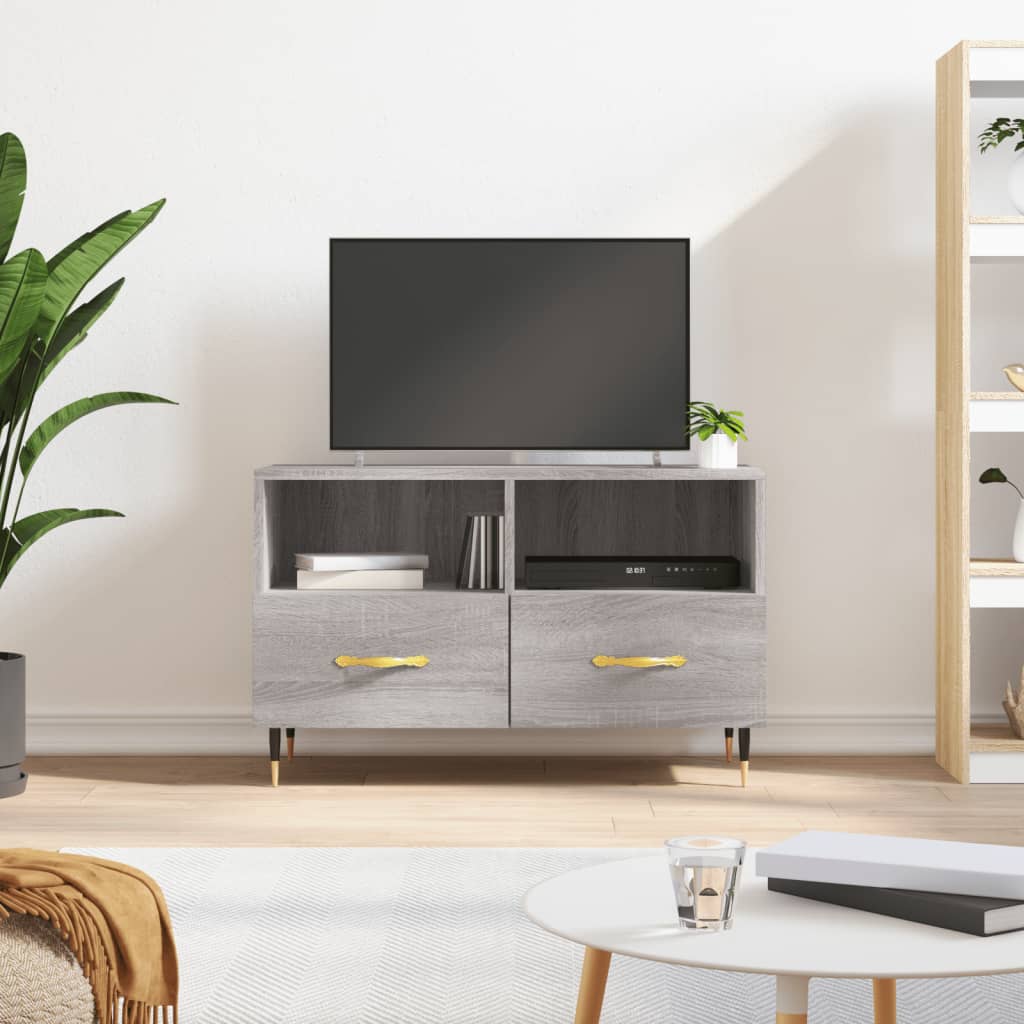 vidaXL TV skrinka sivý dub sonoma 80x36x50 cm spracované drevo