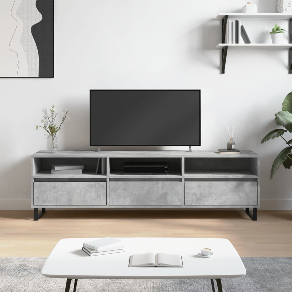 vidaXL TV skrinka betónová sivá 150x30x44,5 cm kompozitné drevo
