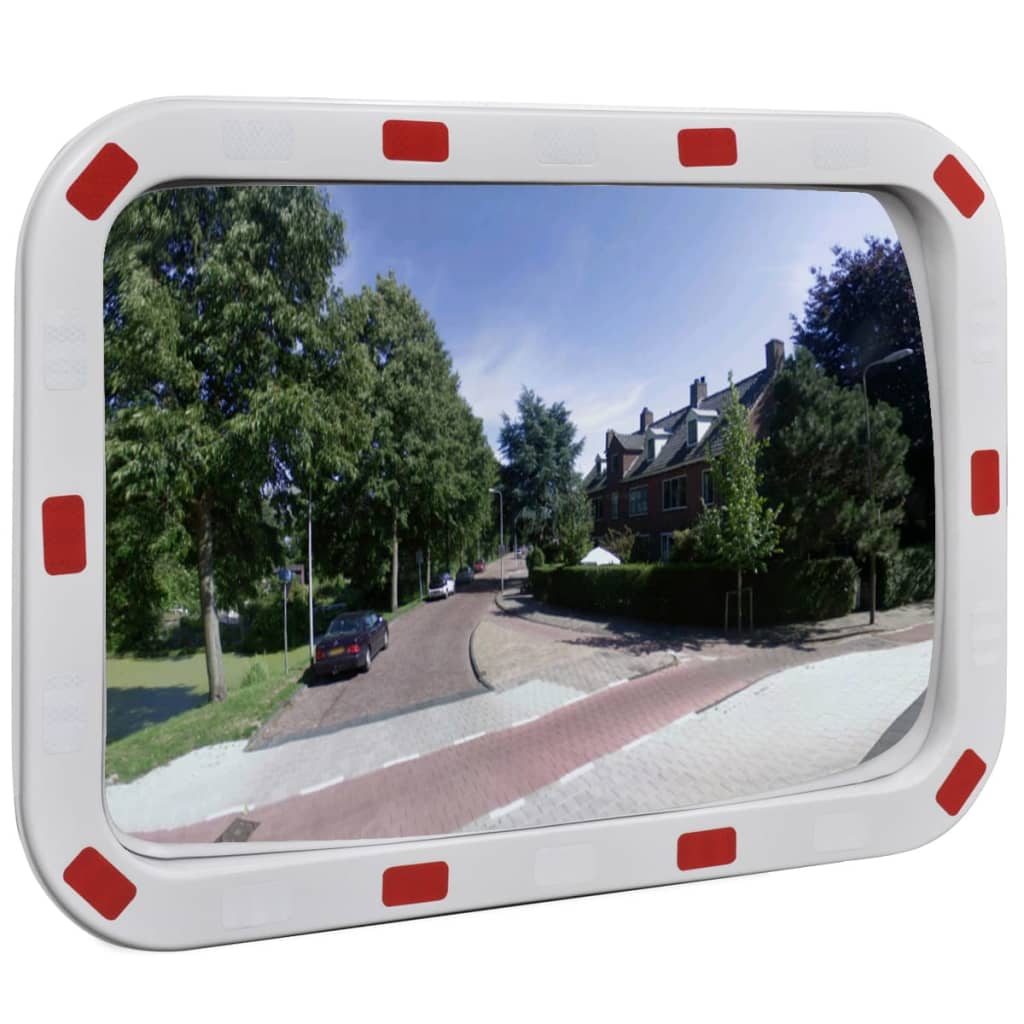 vidaXL Konvexné dopravné zrkadlo, obdĺžnik 40x60 cm, s odrazkami