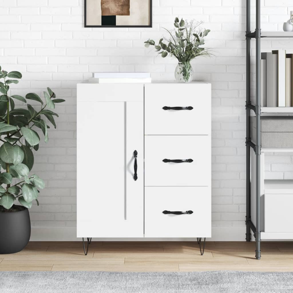 vidaXL Komoda biela 69,5x34x90 cm kompozitné drevo