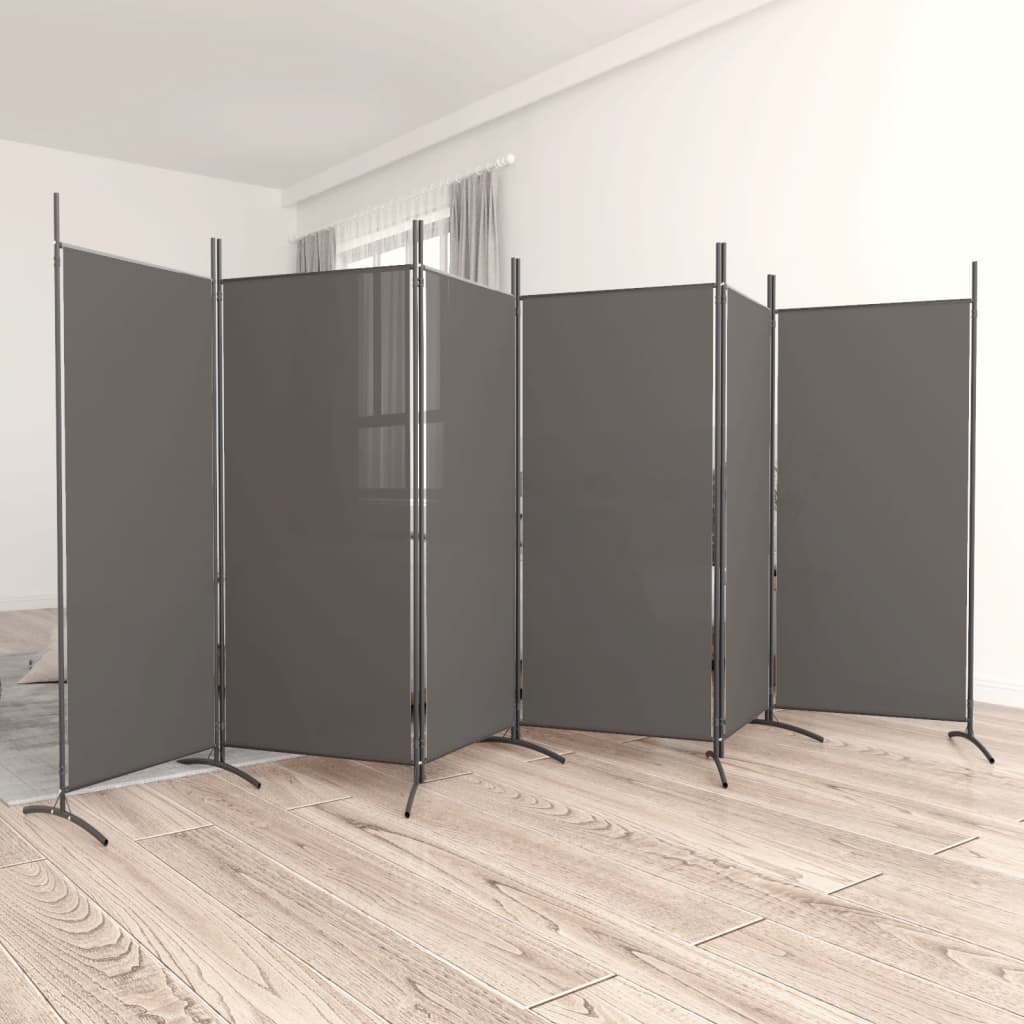 vidaXL 6-panelový paraván antracitový 520x180 cm látkový