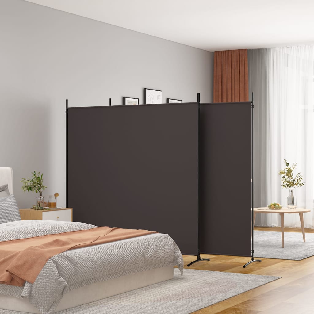 vidaXL 3-panelový paraván hnedý 525x180 cm látkový