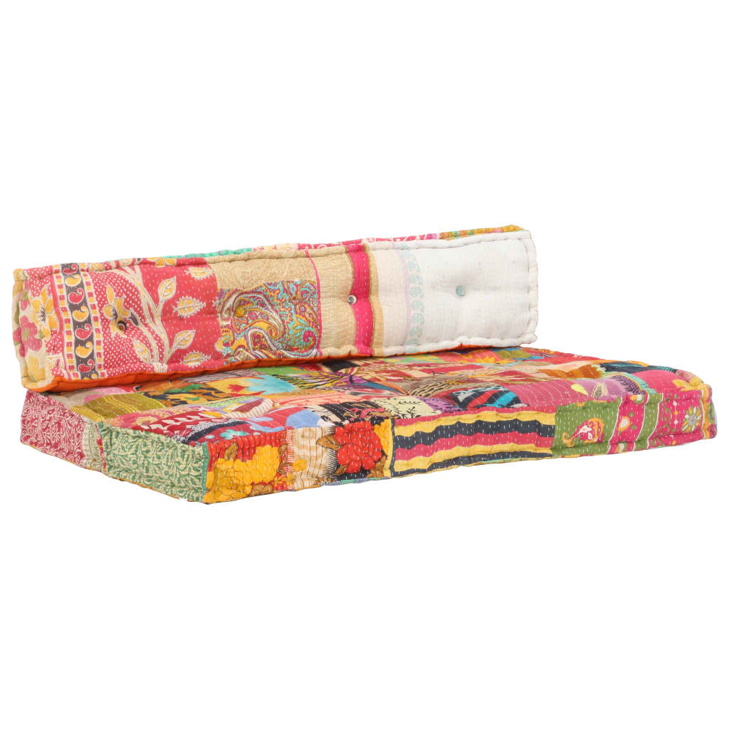 vidaXL Podložka na paletovú sedačku, farebná, látka, patchwork
